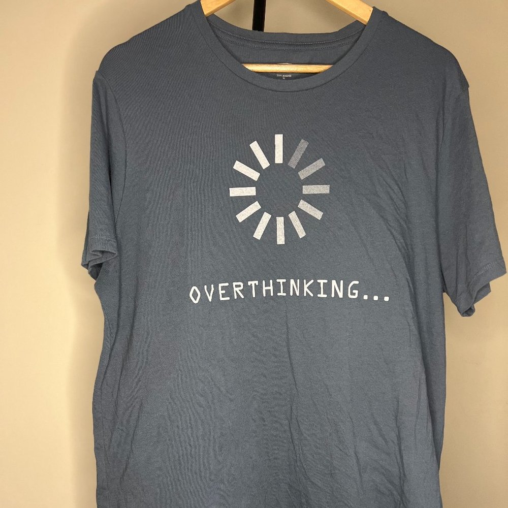 Old Navy Soft Washed "Overthinking" Tee - Light Blue